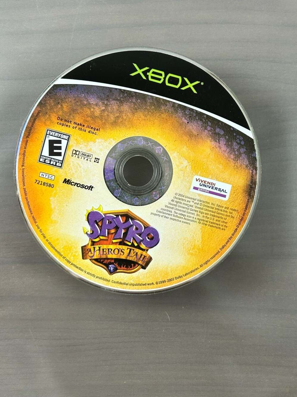 Spyro A Hero’s Tail Original Xbox 2004 Vivendi Disc Only Untested
